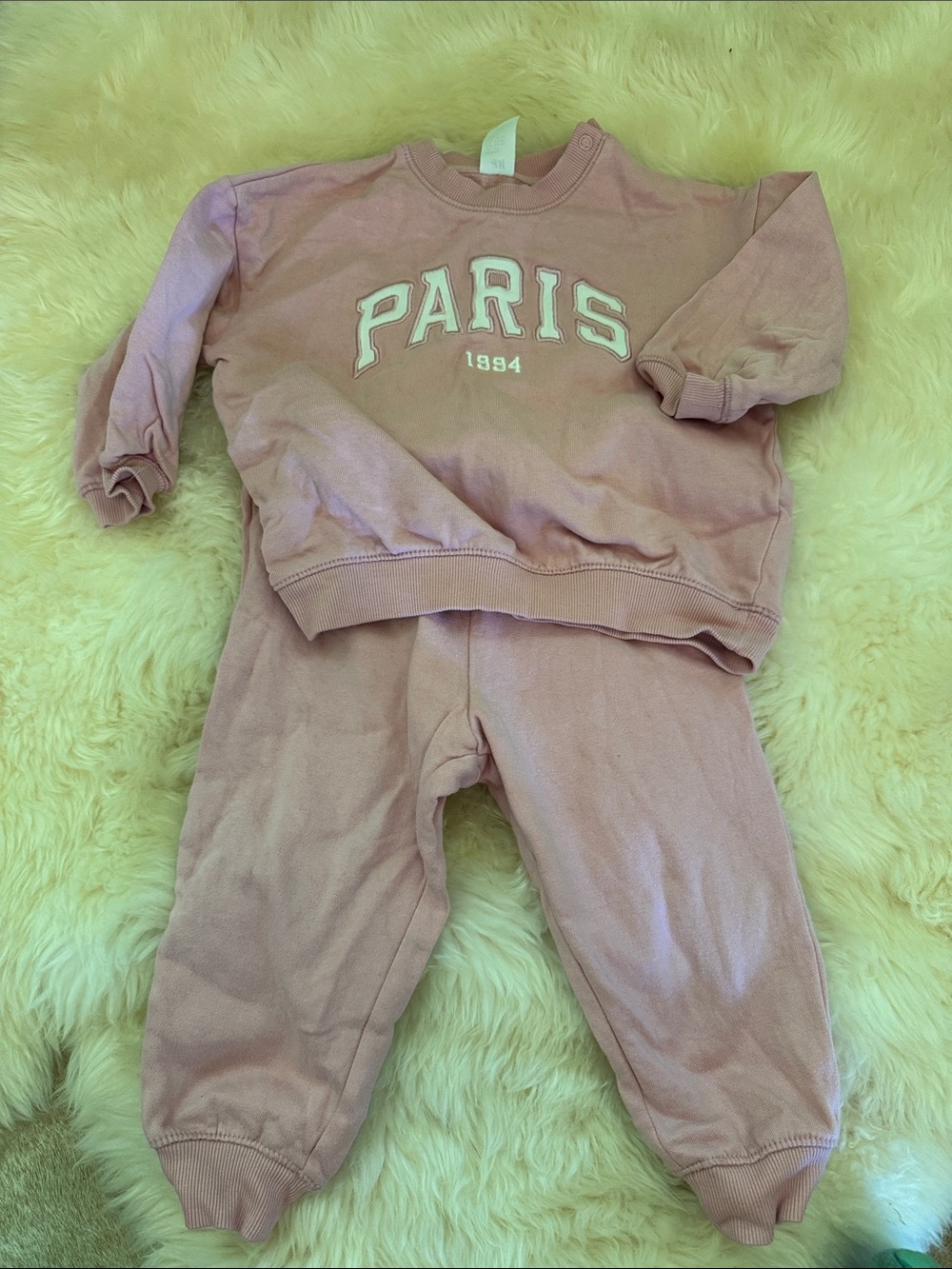 H&M Pink Paris Sweatshirt & Joggers Set
